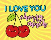 Dibujo I love you cherry much pintado por mendz