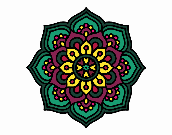Dibujo Mandala flor de la concentración pintado por CLEONEFER