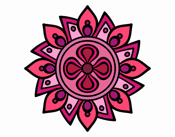 Dibujo Mandala flor sencilla pintado por Luciaa99