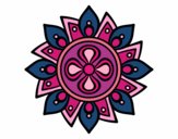 Dibujo Mandala flor sencilla pintado por mendz