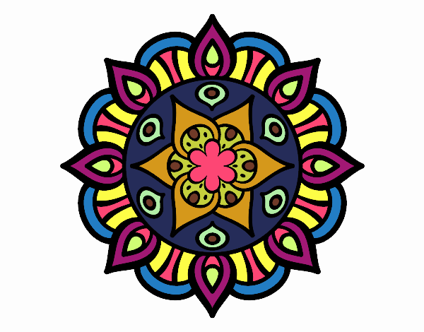 Dibujo Mandala vida vegetal pintado por kiibity