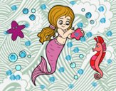 Dibujo Sirena preciosa pintado por luzFernand