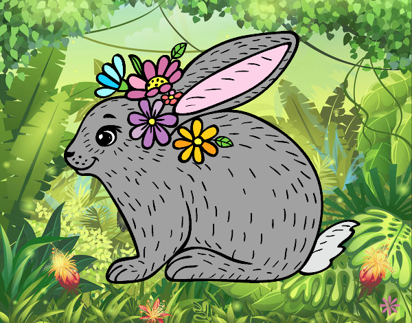 Dibujo Conejo primaveral pintado por MillySmile