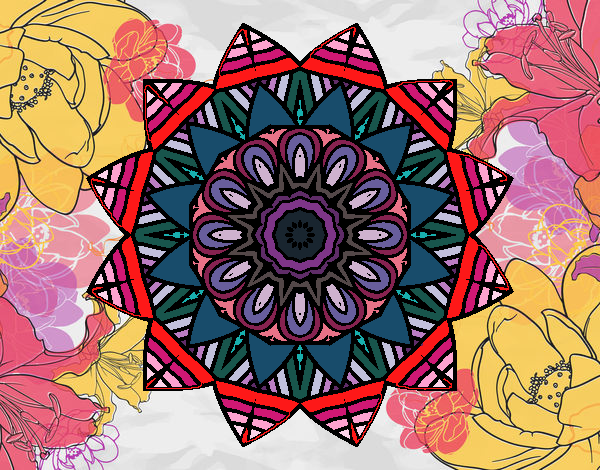 Dibujo Mandala frutal pintado por MilixX