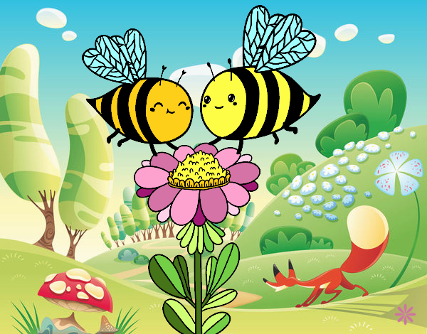 Dibujo Pareja de abejas pintado por MillySmile