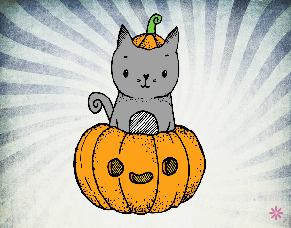 Dibujo Un gatito de Halloween pintado por MillySmile