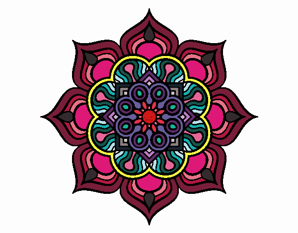 Dibujo Mandala flor de fuego pintado por MilixX
