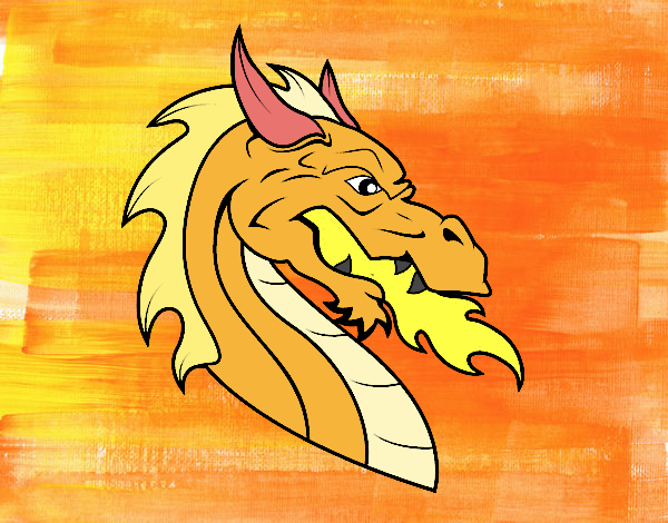 Dibujo Cabeza de dragón europeo pintado por rastais