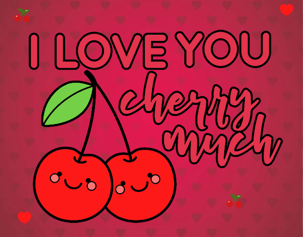 Dibujo I love you cherry much pintado por rastais