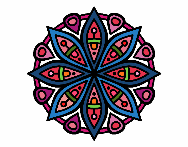 Dibujo Mandala para la concentración pintado por camilavtt