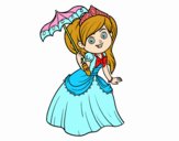 Dibujo Princesa con parasol pintado por Luciaa99