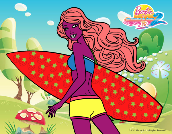 Dibujo Barbie surfera pintado por Lorelai