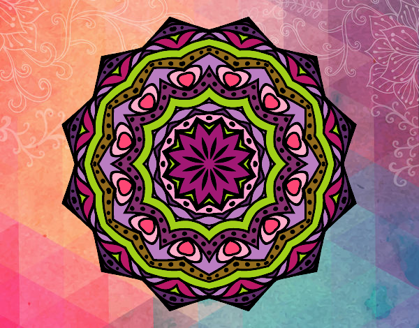 Dibujo Mandala con estratos pintado por Reape