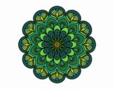 Dibujo Mandala flor y hojas pintado por Reape