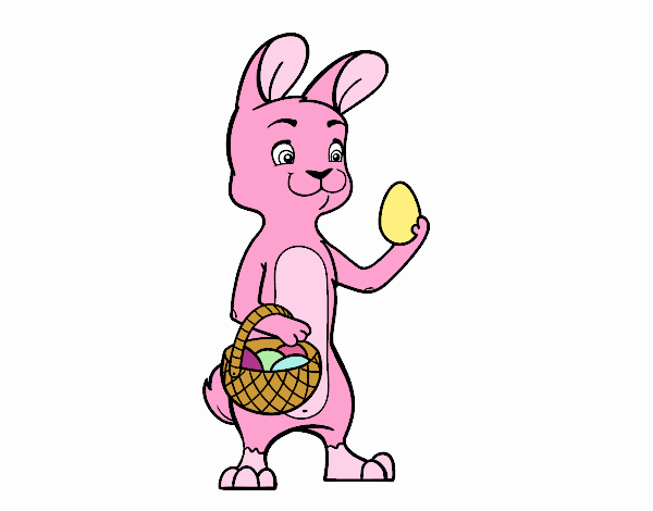 Conejito con huevo de Pascua