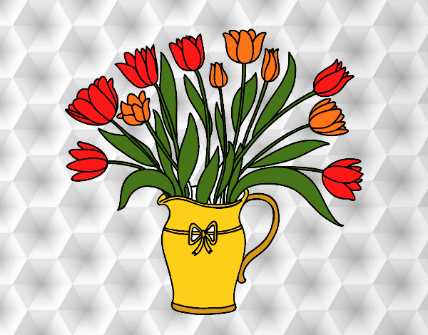 Jarrón de tulipanes