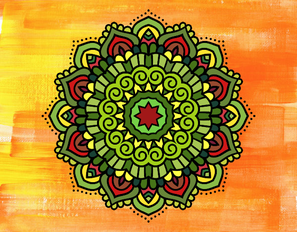 Dibujo Mandala estrella decorada pintado por Reape