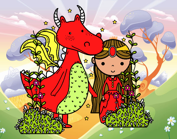 Dragón y princesa