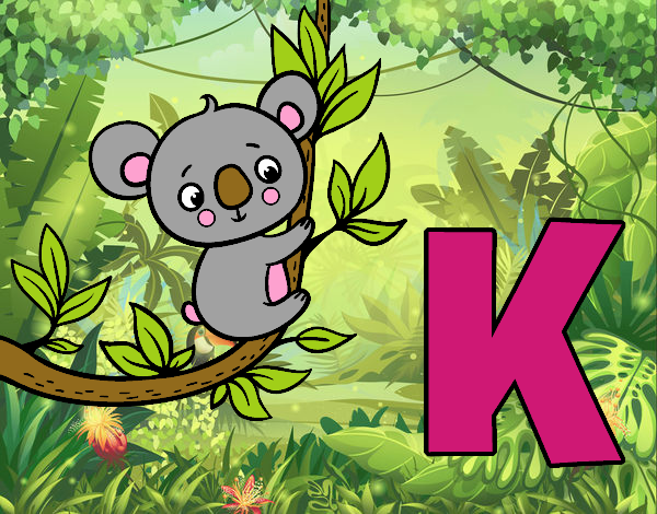 la k de palabras como koala 