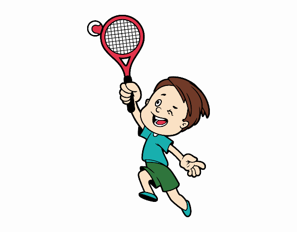 Niño jugando a tenis