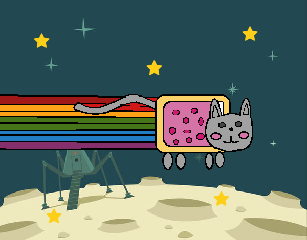 Dibujo Gato arcoíris pintado por pencilguy