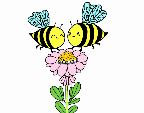 las   abejas       y  la      flor