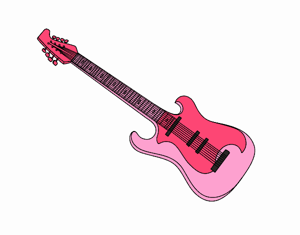 Dibujo de Una guitarra eléctrica pintado por en Dibujos net el día 26