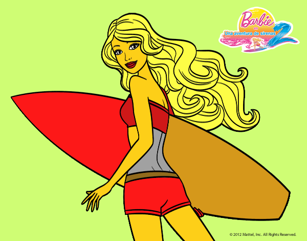 Dibujo De Barbie Surfera Pintado Por En Dibujos Net El D A A