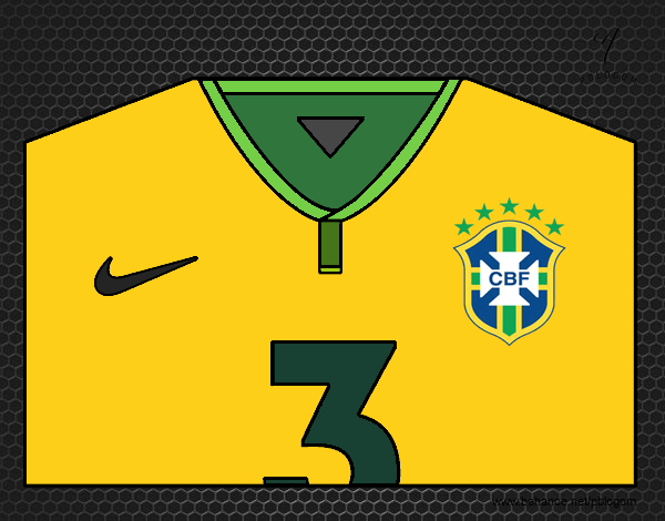 Camiseta del mundial de fútbol 2014 de Brasil pintado por