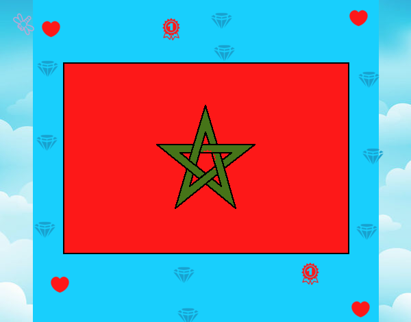 dibujo de bandera de marruecos 