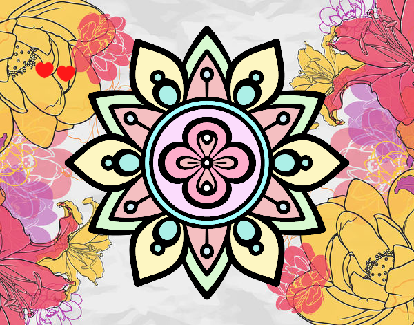 Dibujo De Mandala Flor De Loto Pintado Por En Dibujos Net El D A