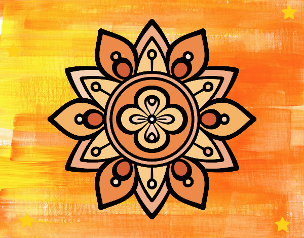 Dibujo De Mandala Flor De Loto Pintado Por En Dibujos Net El D A