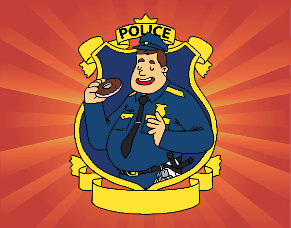 policia comiendo rosquilla