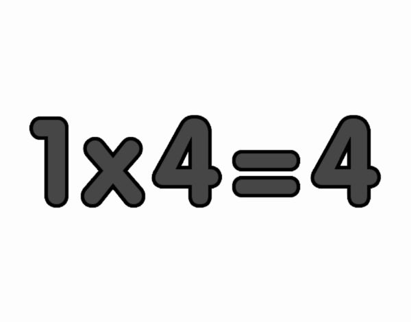 1×4=4