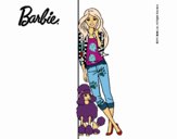 Barbie con cazadora de cuadros