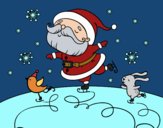 Santa Claus patinando