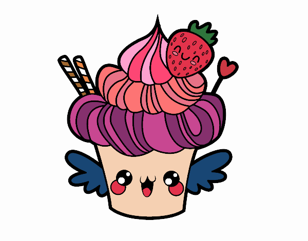 Cupcake con fresa