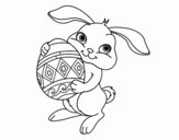 Conejo con huevo de pascua