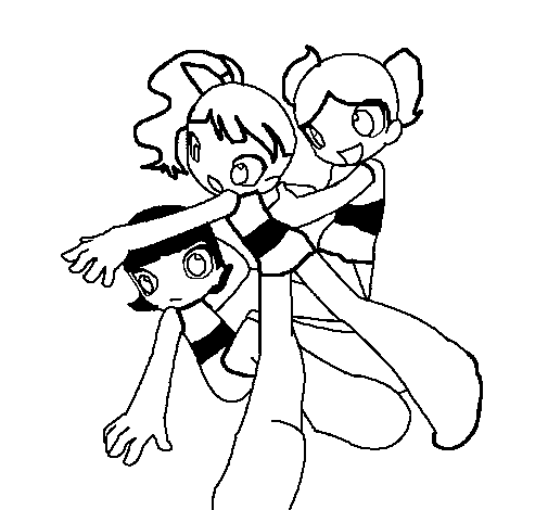 Dibujo de 3 chicas para Colorear