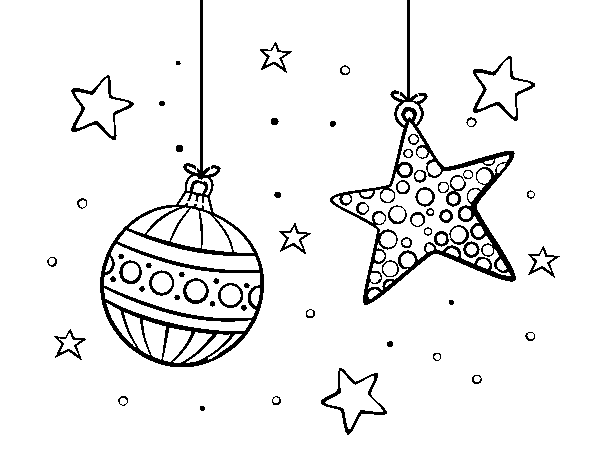 Dibujo de Adornos de Navidad para Colorear