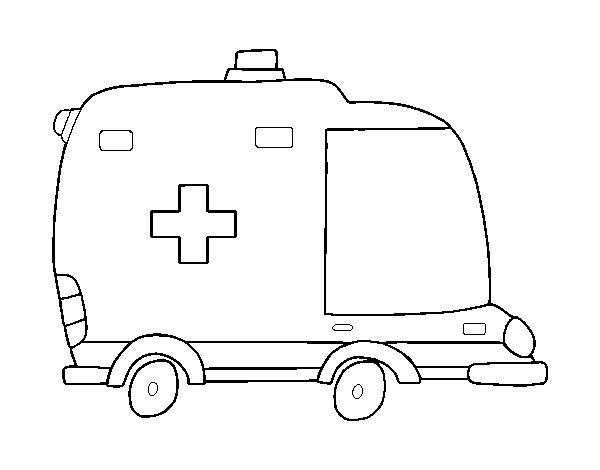 Dibujo de Ambulancia de perfil para Colorear