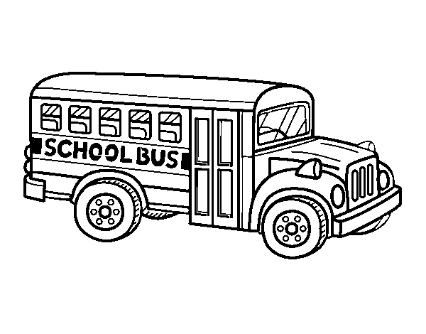 Dibujo de Autobús escolar americano para Colorear