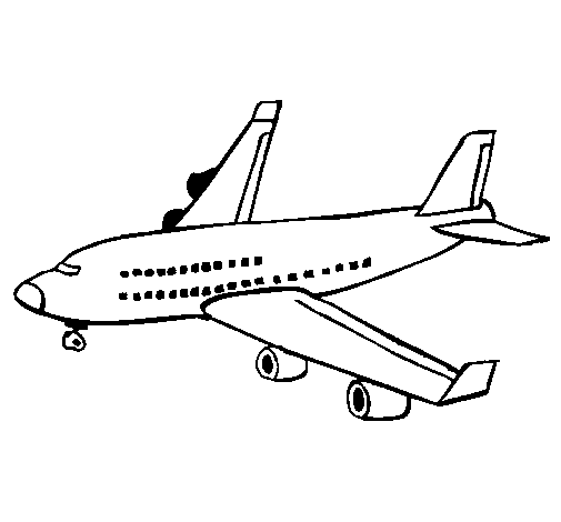 Dibujo de Avión de pasajeros para Colorear - Dibujos.net