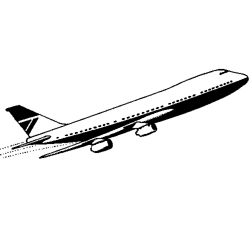 Dibujo de Avión en el aire para Colorear
