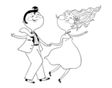 Dibujo de Bailarines de swing