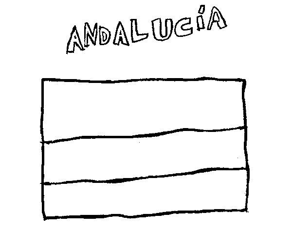 Dibujo de Bandera Andalucía para Colorear