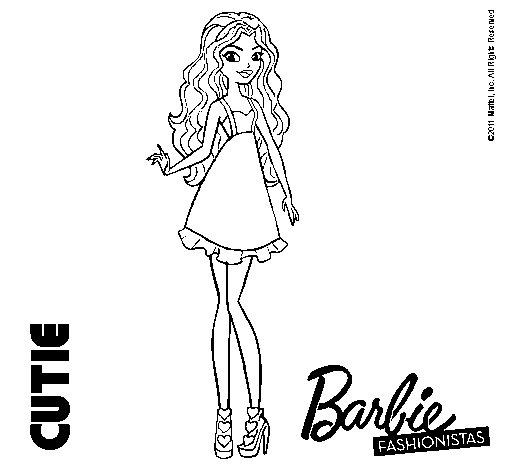 Dibujo de Barbie Fashionista 3 para Colorear