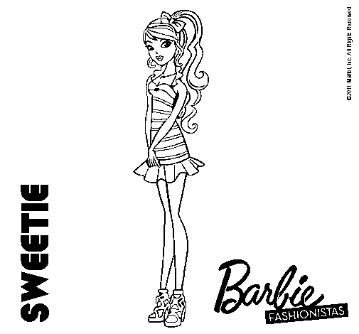 Dibujo de Barbie Fashionista 6 para Colorear