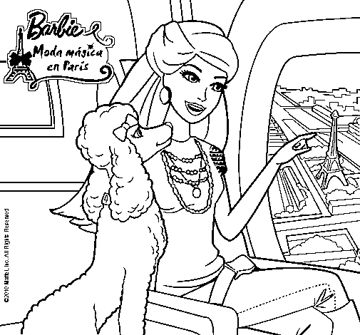 Dibujo de Barbie llega a París para Colorear
