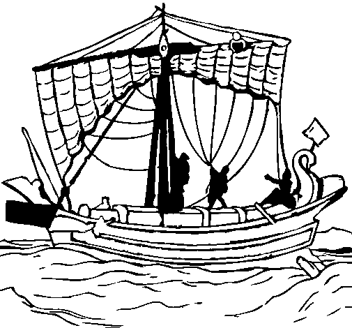 Dibujo de Barco romano para Colorear